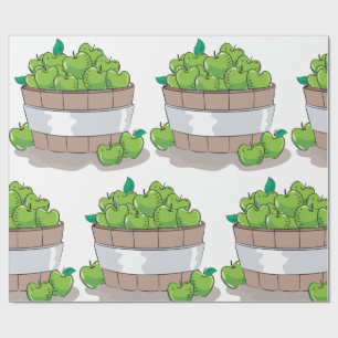 Frische grüne Apfelernte Barrel Granny Smith Geschenkpapier