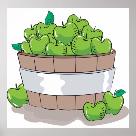 Frische grüne Apfelernte Barrel Granny Smith Poster (Vorne)