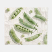 Frische grüne Erbsen Aquarell Fleecedecke (Vorderseite (Horizontal))