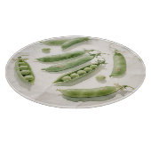 Frische grüne Erbsen Wasserfarbe Schneidebrett (Ecke)