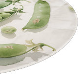 Frische grüne Erbsen Wasserfarbe Schneidebrett (Ecke)