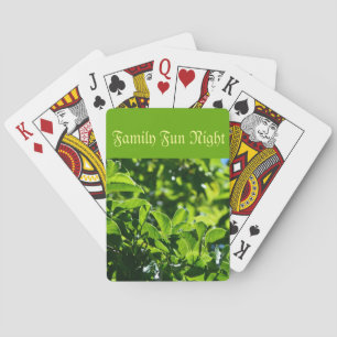 Frische grüne Frühlingsblätter, Familien-Spaßabend Spielkarten