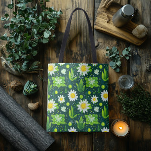 Frische Grüne Gänseblümchen Wellness-Tasche Tasche