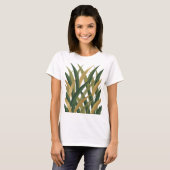 Frische grüne GOLDENE BLÄTTER Statement Design T-Shirt (Vorne ganz)