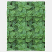 Frische grüne Minzeblätter Botanischer Fleece-Deck Fleecedecke (Vorderseite)