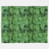Frische grüne Minzeblätter Botanischer Fleece-Deck Fleecedecke (Vorderseite (Horizontal))