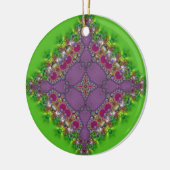 Frische grüne und rosa Lacy Design Keramik Ornament (Links)