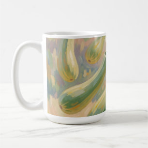 Frische grüne Zucchini-Impressionistenmalerei Kaffeetasse