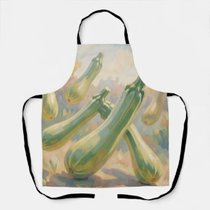 Frische grüne Zucchini-Impressionistenmalerei Schürze