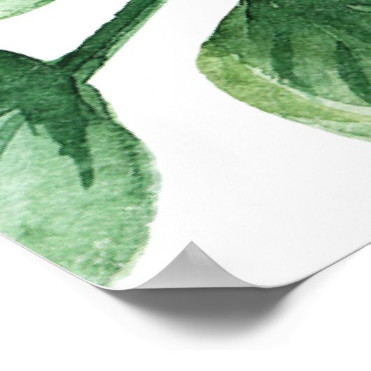 Frische Grünpflanzen Leafy Pflanze Hochzeit Willko Poster (Ecke)