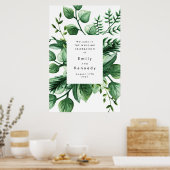 Frische Grünpflanzen Leafy Pflanze Hochzeit Willko Poster (Küche)