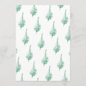 Frische Grünpflanzen Moderne Wasserfarbenhochzeit Einladung (Rückseite)