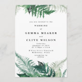 Frische Grünpflanzen Moderne Wasserfarbenhochzeit Einladung (Vorderseite)
