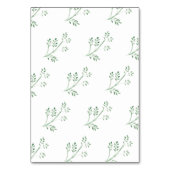 Frische Grünpflanzen Moderne Wasserfarbenhochzeit Tischnummer (Rückseite)