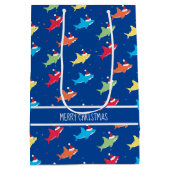 Frische Haie Weihnachtsmannmütze Weihnachten Mittlere Geschenktüte (Rückseite)