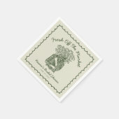 Frische Handgezeichnete Hochzeitsdusche Serviette (Ecke)
