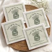 Frische Handgezeichnete Hochzeitsdusche Serviette