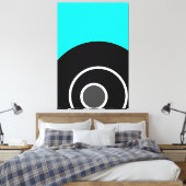 Frische, helle Aqua Schwarz-weiß Gray Concentric A Leinwanddruck (Insitu (Schlafzimmer))