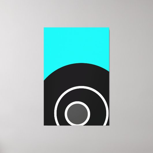 Frische, helle Aqua Schwarz-weiß Gray Concentric A Leinwanddruck (Vorderseite)