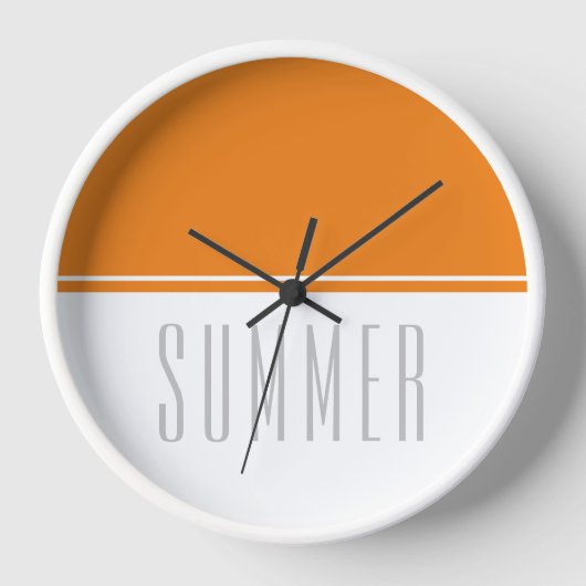 Frische, helle, orange weißer SOMMER-Text Uhr (Vorderseite)