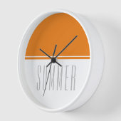 Frische, helle, orange weißer SOMMER-Text Uhr (Winkel)