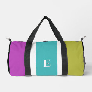 Frische, helle Streifen Chic Modern Initial Monogr Duffle Bag
