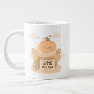 Frische Herbst-Kürbis-Niedlichkeit Kawaii Vibes Jumbo-Tasse