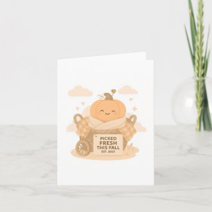 Frische Herbst-Kürbis-Niedlichkeit Kawaii Vibes Karte