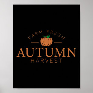 Frische Herbsternte, Niedlicher Pumpkin-Patch Fall Poster