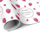 Frische Himbeeren Geburtstagsparty Geschenkpapier (Rolleneckpunkt)