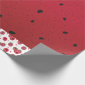 frische Himbeeren Geschenkpapier (Ecke)