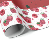 frische Himbeeren Geschenkpapier (Rolleneckpunkt)