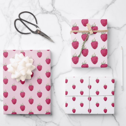Frische Himbeeren Geschenkpapier Set (Vorderseite)