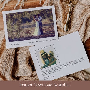 Frische Hochzeit   Doppelseitiges Hochzeitsfoto Ankündigung