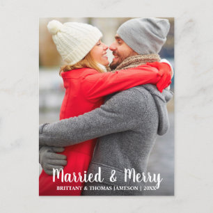 Frische Hochzeit - Foto-Postkarte für Neuvermählte Feiertagspostkarte