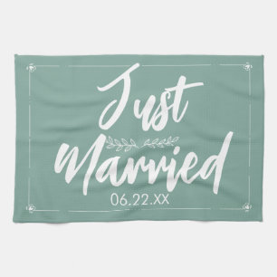 Frische Hochzeit mit Hochzeitsdatum Geschenk Küche Geschirrtuch