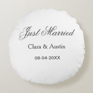 Frische Hochzeit mit Namen des Paares Datum Jahr H Rundes Kissen