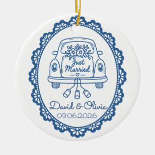 Frische Hochzeit Namen des Brautpaares & Hochzeits Keramik Ornament