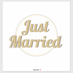 Frische Hochzeit Neuvermählte Spaß Faux Gold Aufkleber