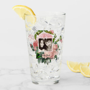 Frische Hochzeit Rosa Rosen Botanische Florale FOT Glas