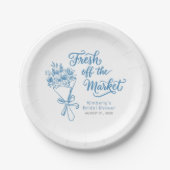 Frische Hochzeitsdusche Dusty Blue 'Fresh Off The  Pappteller (Vorderseite)