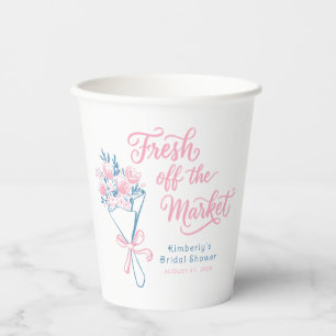 Frische Hochzeitsdusche Dusty Blue Pink Fresh Off Pappbecher