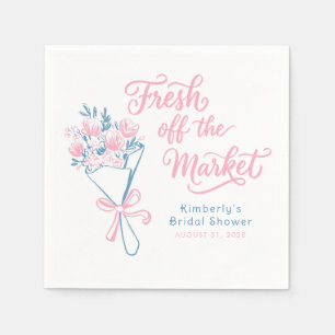 Frische Hochzeitsdusche Dusty Pink Blau Fresh Off  Serviette