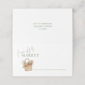 Frische Hochzeitsdusche im Market-Script Platzkarte (Außenseite Aufgefaltet)