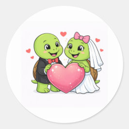 Frische Hochzeitsherzen Runder Aufkleber