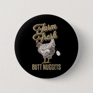Frische Hof-Po-Nuggets Lustiger Hühnerbauer Küken Button
