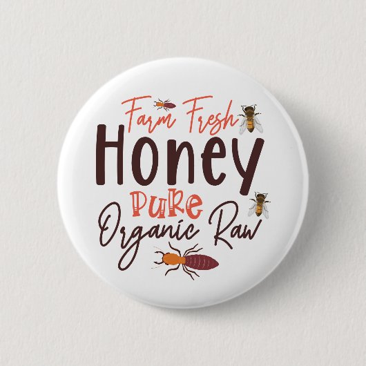 Frische Honig Reine Bio Rohbiene Button (Vorderseite)