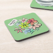 Frische, Hübsche Wasserfarben Blumenstrauß Getränkeuntersetzer (Linke Seite)