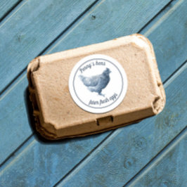 Frische Hühnereier mit Ihrem Namen Runder Aufkleber