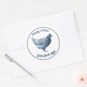 Frische Hühnereier mit Ihrem Namen Runder Aufkleber (Umschlag)